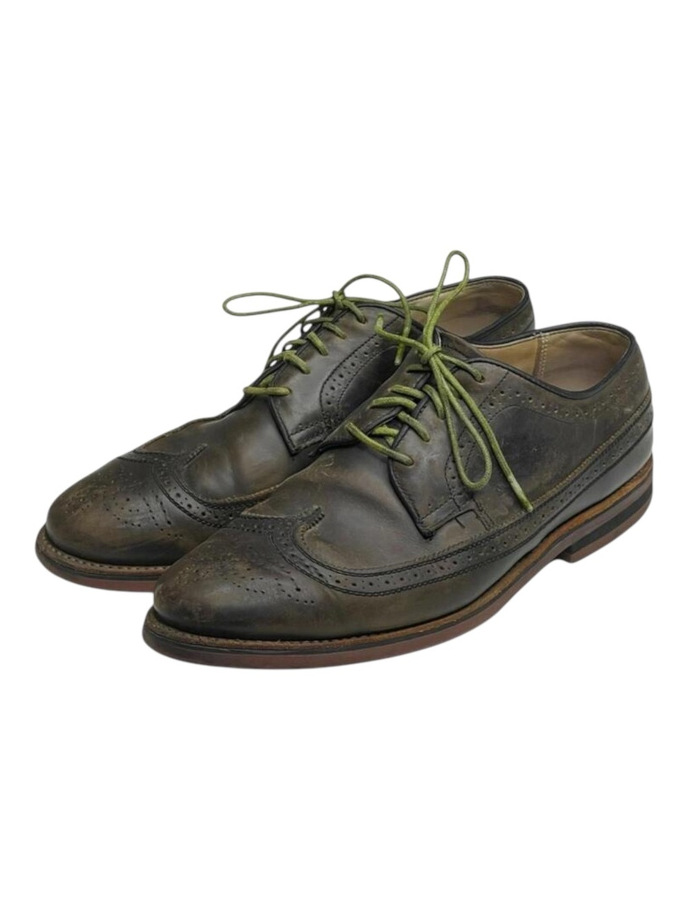 Scoop NYC x Walk Over 𖤐 Oxford Brogues Wingtips 𖤐 Olive Green 𖤐 9.5 𖤐 GQ Mag - Picture 7 of 16